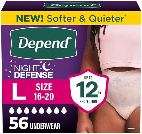 Night Defense Adult Diapers for Women, Large, 56 Count