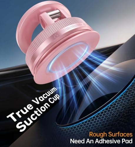 【Newest Vacuum Magnetic Phone Holder for Car Phone Holder Mount【Movable Vacuum Suction】 Magsafe Car Mount Cell Phone Holders for Your Car Accessories for Women Men for iPhone 17 16-Light Pink