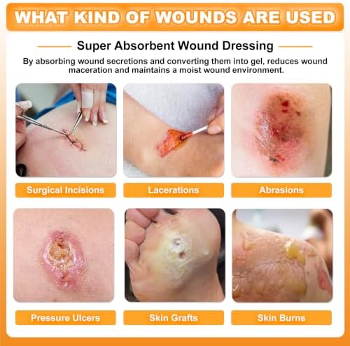 20 Pack Super Absorbent Wound Dressing 4" x 8", Non-Adhesive Pads