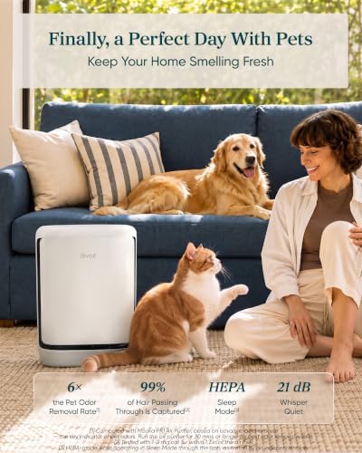 Smart Pet Air Purifier for Home Pets Large Room, Vital Pet Pro,White