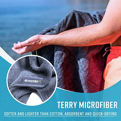 4-Pack Quick Dry Microfiber Travel Towels – Super Absorbent, Ultra-Soft Camping Towel Set with Water-Resistant Bag, Lightweight & Compact for RV, Gym, Beach, Pool, Swimming, and Family Trips