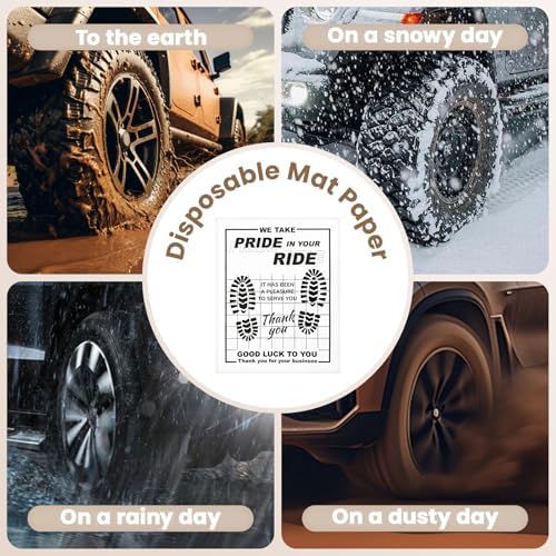 Paper Floor Mats for Cars 100pcs, 16"x20" Disposable White Paper Mats