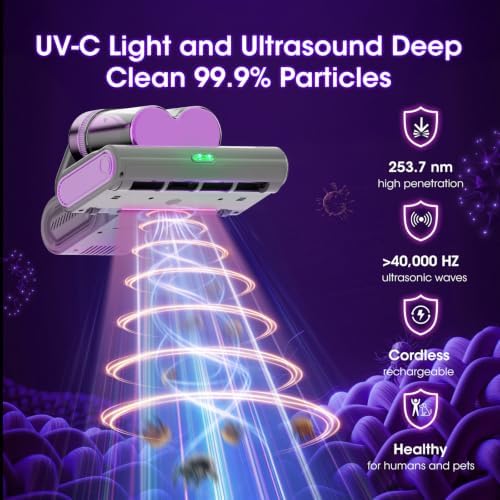 Cordless Mattress Vacuum Cleaner Uv Sanitizing For Couch 18kpa Gift For Mom