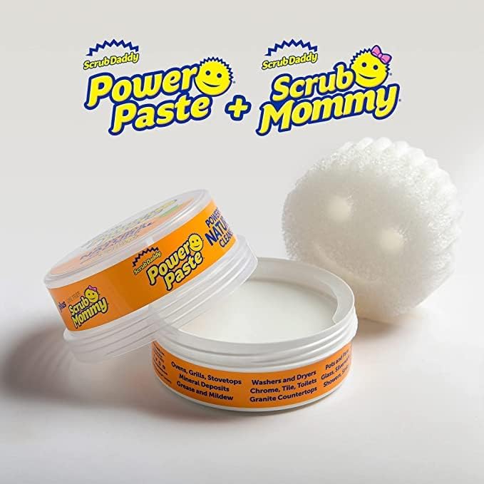 Scrub Daddy Household Cleaning + BBQ Bundle - BBQ Daddy Bristle Free Grill Brush - 2 Microfiber Cleaning Towels - All Purpose Cleaner PowerPaste Cleaning Paste + Scrub Mommy Sponge