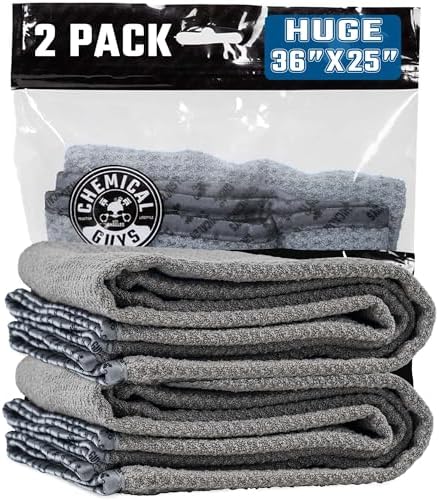 Waffle Weave Gray Matter Microfiber Drying Towel, 2 Pack