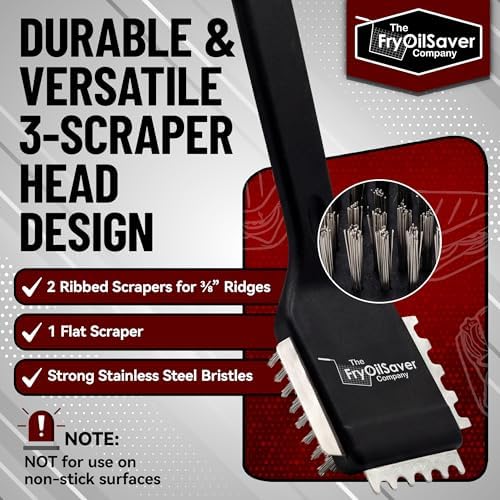 Panini Grill Brush Cleaner, Heavy Duty 3-in-1 Stainless Steel Scraper Tool