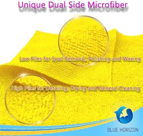 Yellow Microfiber Cleaning Towels, 36-Pack Dual-Sided Ultra Soft Plush Washcloth, Professional Grade Premium Microfiber Detailing Cleaning Cloths, Car, Household and Commercial (Yellow, 16" x 16")