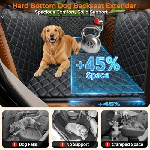 Hard Bottom Dog Car Seat Cover, Back Seat Extender for Cars & SUVs