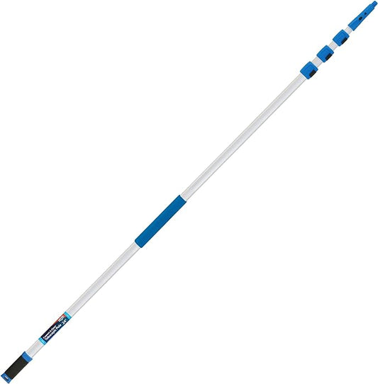 Unger Professional Connect and Clean 7’-24’ Aluminum Telescopic Extension Pole with Locking Cone and Quick-Flip Clamp, Indoor and Outdoor Use, Compatible with Cleaning Tool Attachments