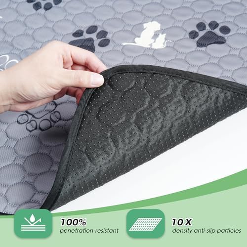 Washable Pee Pads for Dogs, Waterproof, 36 x 41 in, 2 Pack, Gray