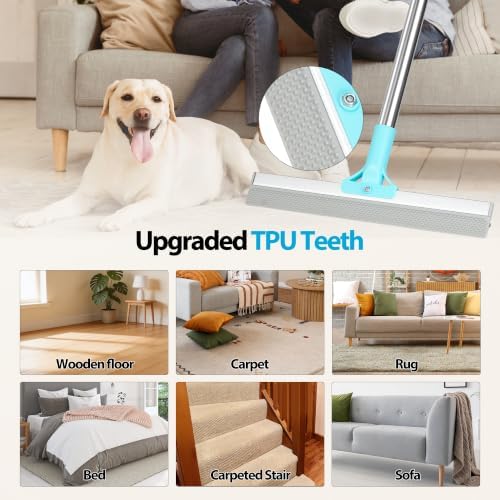 Carpet Rake for Pet Hair Removal Tool,Reusable Hair Remover Broom