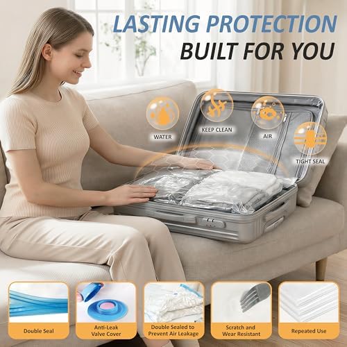 Vacuum Storage Bags with Hand Pump, Vacuum Seal Space Saver Bags,12 Small