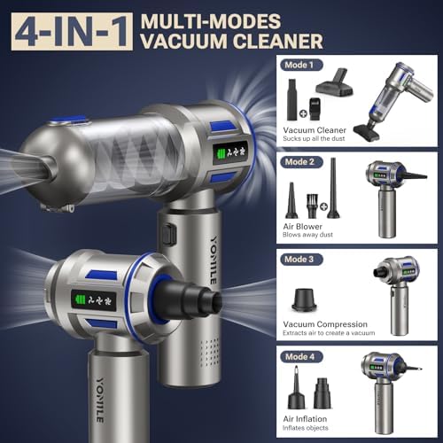 Mini Vacuum Cleaner, 2 in 1 27000PA Brushless Car Vacuum Air Duster 9000mAh Battery Air Blower Handheld Vacuum for Car,Office and Home