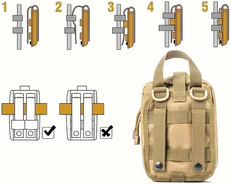 293Pcs/set - First Aid Kit Molle Pouches Emergency Survival Kit Suitable for Outdoor Activities, Home, School, Hiking, Car Travel and Camping - Quick Response First Aid Essentials (Red)