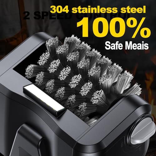 Electric Grill Brush for Outdoor Grill, Cordless BBQ Cleaner, Dual Speed