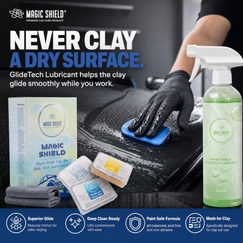 Magic Shield Car Clay Bar Triple Pack, Light, Medium & Heavy, 3 x 100 g