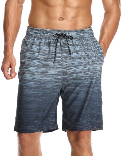 Mens Swim Trunks with Mesh Liner, Quick Dry Board Shorts