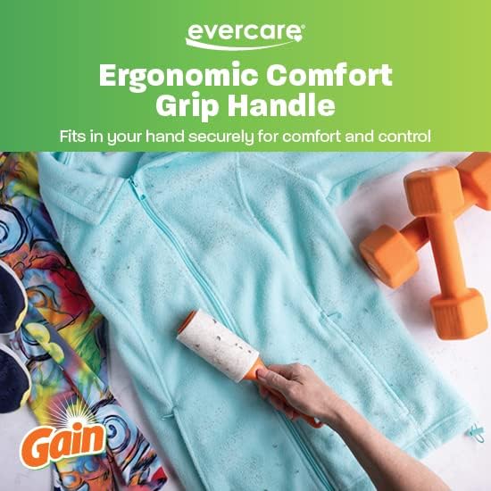 Evercare Gain Scented All-Purpose Lint Roller Value Pack with 2 Lint Rollers and 3 Refill Rolls, 60 Sheets Each