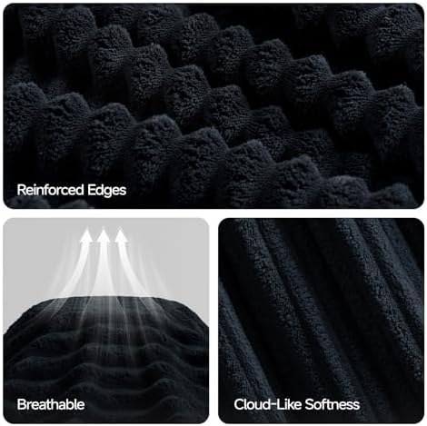 Black Bath Towel Set of 2, 31 x 63 in, Soft and Highly Absorbent, Lightweight Microfiber Towels for Bathroom, Gym, Hotel and Spa