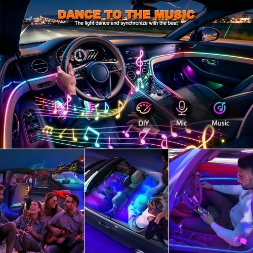 Interior Car LED Strip Lights, Car Ambient Lighting App Control