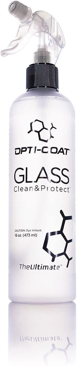 Opti-Coat Opti-Glass Clean & Protect – Clean Glass Surfaces Without Streaking; Polymers Bond to Glass & Continue to Add Protection with Each Use; Boosts Ceramic Glass Coatings (16 Oz)