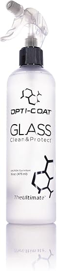 Opti-Coat Opti-Glass Clean & Protect – Clean Glass Surfaces Without Streaking; Polymers Bond to Glass & Continue to Add 