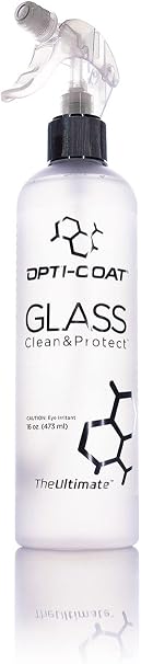 Opti-Coat Opti-Glass Clean & Protect – Clean Glass Surfaces Without Streaking; Polymers Bond to Glass & Continue to Add 