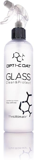 Opti-Coat Opti-Glass Clean & Protect – Clean Glass Surfaces Without Streaking; Polymers Bond to Glass & Continue to Add 