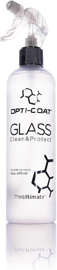 Opti-Coat Opti-Glass Clean & Protect – Clean Glass Surfaces Without Streaking; Polymers Bond to Glass & Continue to Add 
