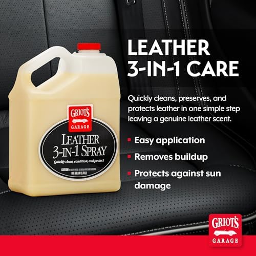 Leather 3-in-1 Spray, Cleaner and Conditioner for Leather and Vinyl, Car Seats and Vehicle Interior, Truck, RV, Boats, and Home, 10964, 1 Gallon