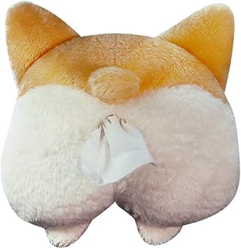 1 PC Dog Butt Shaped Tissue Box Cover Soft Storage Bag Hanging Pouch Paper Tissue Box Wrapper for Car Home