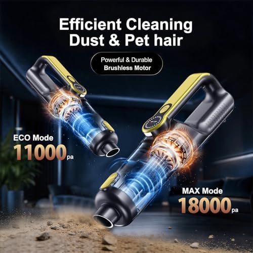 18000Pa Handheld Vacuum Cordless – 2-in-1 Air Duster