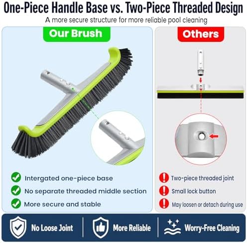 17.5-Inch Curved Pro Pool Brush Head for All Pool Surfaces