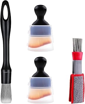 4PCS Car Detailing Brush Kit, Including 1 Ultra Soft No Scratch & 3 Vent Cleaning Brushes, Multi-Use Automotive Interior