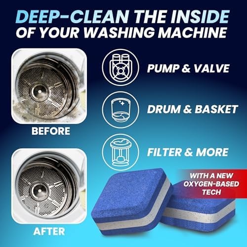 Washing Machine Cleaner Pro Tablets for Pet Owners, 28 Pack, Front/Top Load