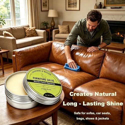 Furniture Salve for Leather, Premium Leather Furniture Conditioner Restorer