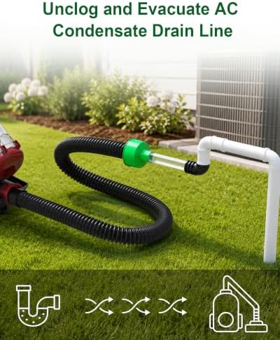 AC Drain Line Cleaner, HVAC Condensate Drain Cleaner with Clear Tube