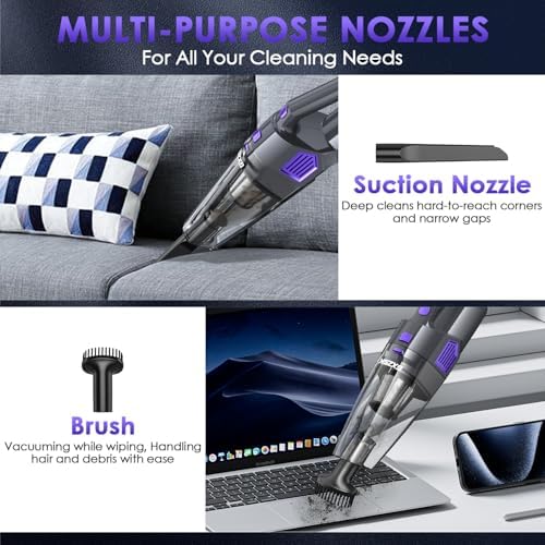 Handheld Vacuum Cordless, 15000PA Hand Vacuum, Car Vacuum Cleaner