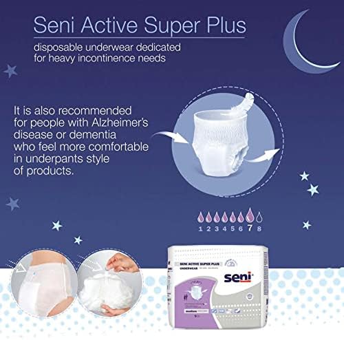 Active Super Plus Unisex Adult Incont. Underwear, 39-53 in, 8 ct