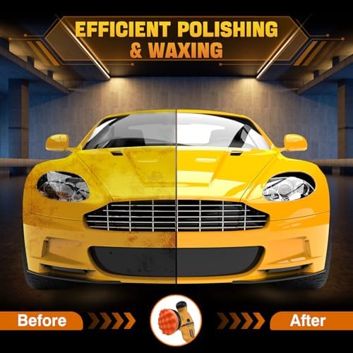 Cordless Buffer Polisher Kit for Dewalt 20V Battery (No Battery), 6-Inch Orbital Car Polisher Variable Speed 1800—5500 RPM, 17PCS Polishing Accessories, for Car Polishing/Waxing (Tool Only)