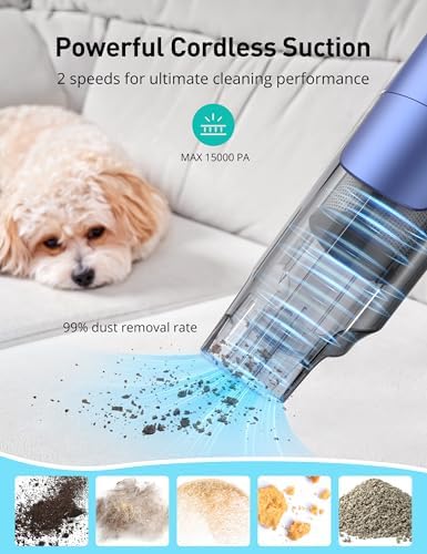 Hand Held Vacuum Cordless 24KPa, Lightweight for Pet Hair and Home