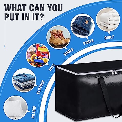 Heavy Duty Moving Bags, Extra Large Storage Bags, 93L, 6-Pack, Black