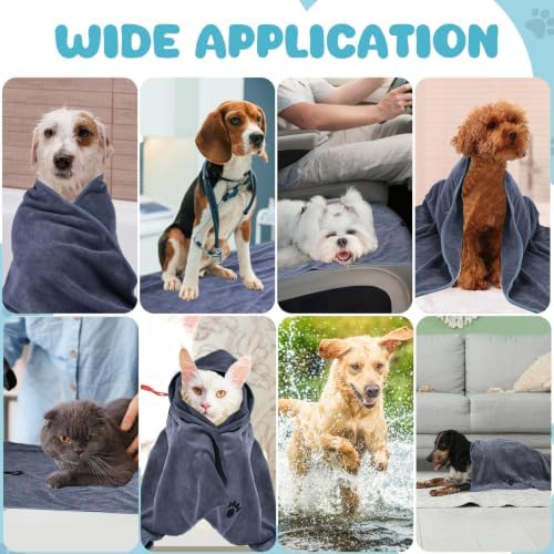 6 Pack Microfiber Dog Towels for Drying Dogs, Super Absorbent and Soft