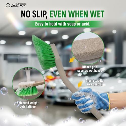 Tire and Wheel Brush Cleans Deep for Trucks and RVs, 20"