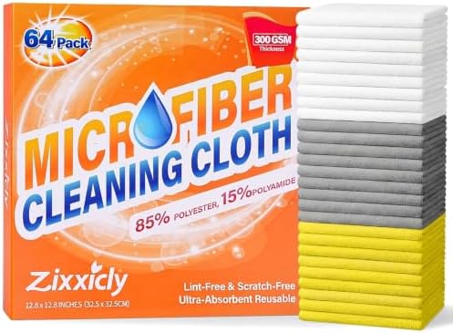 Microfiber Cleaning Cloth 64 Pcs 300GSM Microfiber Towels for Cars