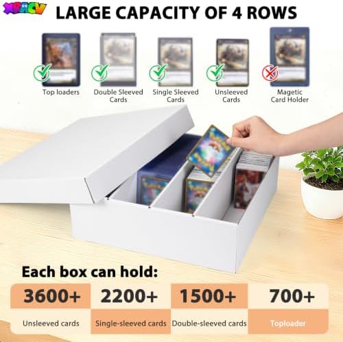 5-Pack Toploader Trading Card Storage Box, 4 Row 3600 Count Cardboard Box