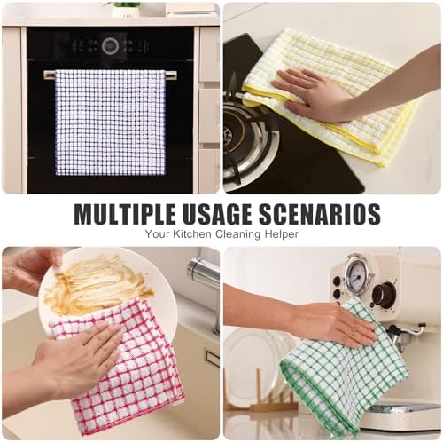 Cotton 6 Pack Terry Kitchen Towels, 16 x 25 Inches