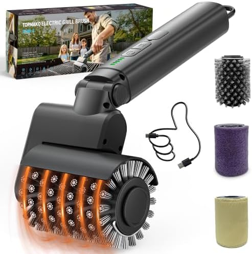 Electric Grill Brush for Outdoor,Cordless BBQ Cleaner Rechargeable