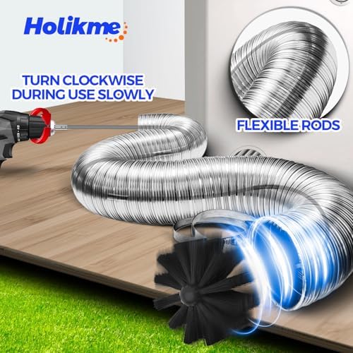 Dryer Vent Cleaner Kit - 15Ft Flexible Lint Brush for Deep Cleaning