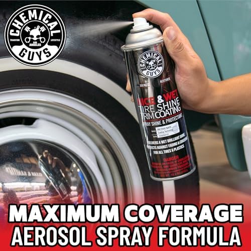 Nice & Wet Aerosol Tire Shine, High Gloss Black Spray, 2 Pk
